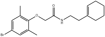 2-(4-bromo-2,6-dimethylphenoxy)-N-[2-(1-cyclohexen-1-yl)ethyl]acetamide Struktur