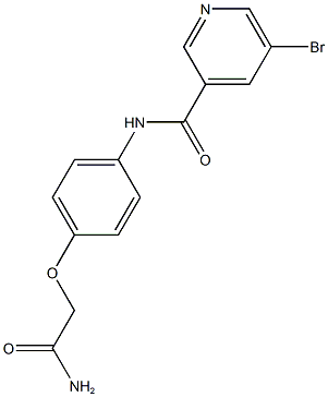 N-[4-(2-amino-2-oxoethoxy)phenyl]-5-bromonicotinamide Struktur