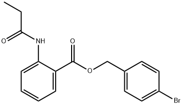 4-bromobenzyl 2-(propionylamino)benzoate Struktur