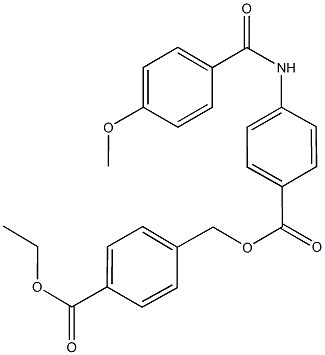 4-(ethoxycarbonyl)benzyl 4-[(4-methoxybenzoyl)amino]benzoate Struktur