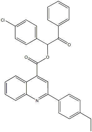 1-(4-chlorophenyl)-2-oxo-2-phenylethyl 2-(4-ethylphenyl)-4-quinolinecarboxylate Struktur