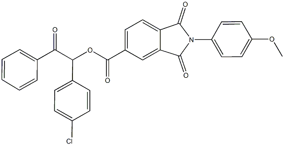 1-(4-chlorophenyl)-2-oxo-2-phenylethyl 2-(4-methoxyphenyl)-1,3-dioxo-5-isoindolinecarboxylate Struktur