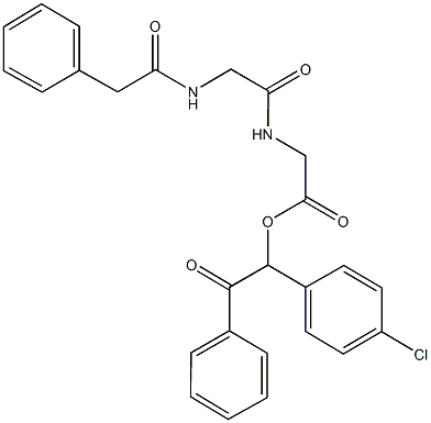 1-(4-chlorophenyl)-2-oxo-2-phenylethyl ({[(phenylacetyl)amino]acetyl}amino)acetate Struktur