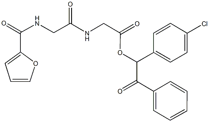 1-(4-chlorophenyl)-2-oxo-2-phenylethyl {[(2-furoylamino)acetyl]amino}acetate Struktur