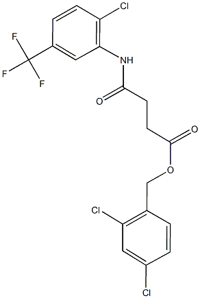 2,4-dichlorobenzyl 4-[2-chloro-5-(trifluoromethyl)anilino]-4-oxobutanoate Struktur