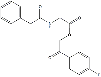 2-(4-fluorophenyl)-2-oxoethyl [(phenylacetyl)amino]acetate Struktur