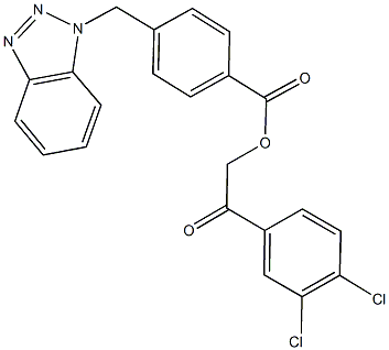 2-(3,4-dichlorophenyl)-2-oxoethyl 4-(1H-1,2,3-benzotriazol-1-ylmethyl)benzoate Struktur