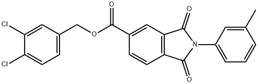 3,4-dichlorobenzyl 2-(3-methylphenyl)-1,3-dioxo-5-isoindolinecarboxylate Struktur