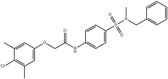 N-(4-{[benzyl(methyl)amino]sulfonyl}phenyl)-2-(4-chloro-3,5-dimethylphenoxy)acetamide Struktur