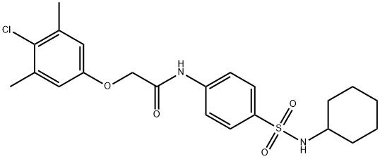 2-(4-chloro-3,5-dimethylphenoxy)-N-{4-[(cyclohexylamino)sulfonyl]phenyl}acetamide Struktur