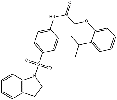 N-[4-(2,3-dihydro-1H-indol-1-ylsulfonyl)phenyl]-2-(2-isopropylphenoxy)acetamide Struktur