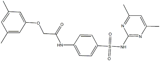 2-(3,5-dimethylphenoxy)-N-(4-{[(4,6-dimethyl-2-pyrimidinyl)amino]sulfonyl}phenyl)acetamide Struktur