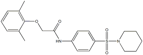 2-(2,6-dimethylphenoxy)-N-[4-(1-piperidinylsulfonyl)phenyl]acetamide Struktur