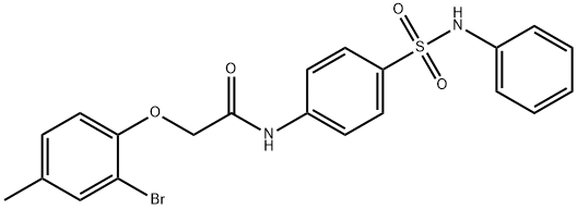 N-[4-(anilinosulfonyl)phenyl]-2-(2-bromo-4-methylphenoxy)acetamide Struktur