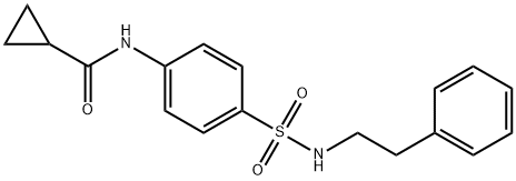 N-(4-{[(2-phenylethyl)amino]sulfonyl}phenyl)cyclopropanecarboxamide Struktur