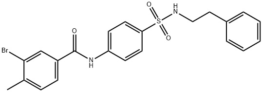 3-bromo-4-methyl-N-(4-{[(2-phenylethyl)amino]sulfonyl}phenyl)benzamide Struktur