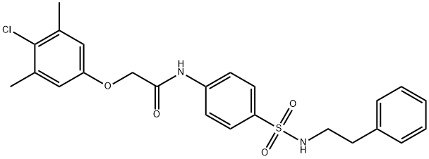 2-(4-chloro-3,5-dimethylphenoxy)-N-(4-{[(2-phenylethyl)amino]sulfonyl}phenyl)acetamide Struktur