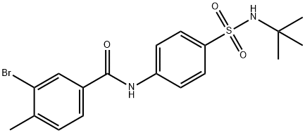 3-bromo-N-{4-[(tert-butylamino)sulfonyl]phenyl}-4-methylbenzamide Struktur