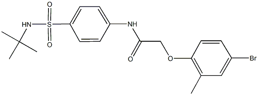 2-(4-bromo-2-methylphenoxy)-N-{4-[(tert-butylamino)sulfonyl]phenyl}acetamide Struktur