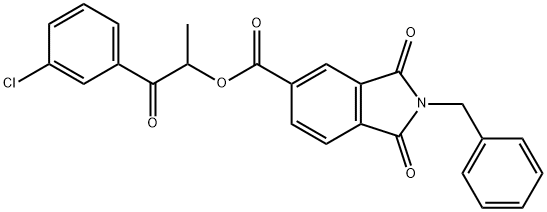 2-(3-chlorophenyl)-1-methyl-2-oxoethyl 2-benzyl-1,3-dioxo-5-isoindolinecarboxylate Struktur