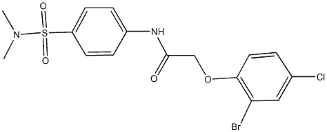 2-(2-bromo-4-chlorophenoxy)-N-{4-[(dimethylamino)sulfonyl]phenyl}acetamide Struktur