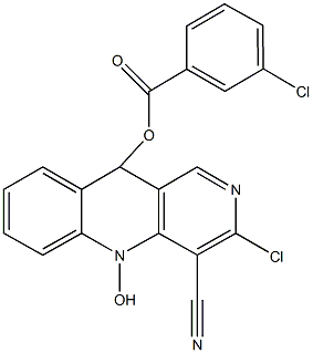 3-chloro-4-cyano-5-hydroxy-5,10-dihydrobenzo[b][1,6]naphthyridin-10-yl 3-chlorobenzoate Struktur