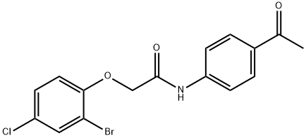 N-(4-acetylphenyl)-2-(2-bromo-4-chlorophenoxy)acetamide Struktur