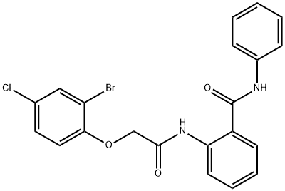 2-{[(2-bromo-4-chlorophenoxy)acetyl]amino}-N-phenylbenzamide Struktur