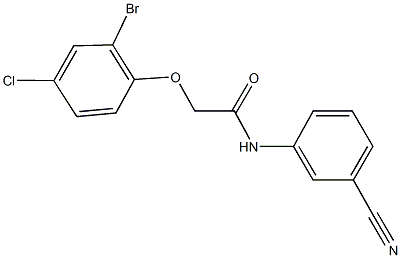 2-(2-bromo-4-chlorophenoxy)-N-(3-cyanophenyl)acetamide Struktur