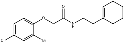 2-(2-bromo-4-chlorophenoxy)-N-[2-(1-cyclohexen-1-yl)ethyl]acetamide Struktur