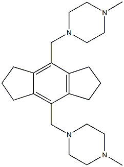 1-methyl-4-({8-[(4-methyl-1-piperazinyl)methyl]-1,2,3,5,6,7-hexahydro-s-indacen-4-yl}methyl)piperazine Struktur