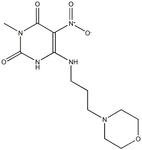 5-nitro-3-methyl-6-{[3-(4-morpholinyl)propyl]amino}-2,4(1H,3H)-pyrimidinedione Struktur