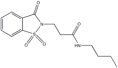 N-butyl-3-(1,1-dioxido-3-oxo-1,2-benzisothiazol-2(3H)-yl)propanamide Struktur