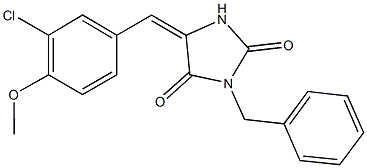 3-benzyl-5-(3-chloro-4-methoxybenzylidene)-2,4-imidazolidinedione Struktur