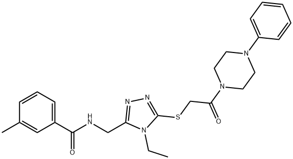 N-[(4-ethyl-5-{[2-oxo-2-(4-phenyl-1-piperazinyl)ethyl]sulfanyl}-4H-1,2,4-triazol-3-yl)methyl]-3-methylbenzamide Struktur