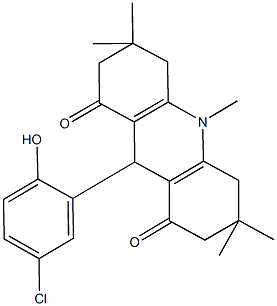 9-(5-chloro-2-hydroxyphenyl)-3,3,6,6,10-pentamethyl-3,4,6,7,9,10-hexahydro-1,8(2H,5H)-acridinedione Struktur