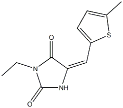 3-ethyl-5-[(5-methyl-2-thienyl)methylene]-2,4-imidazolidinedione Struktur