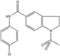 N-(4-chlorophenyl)-1-(methylsulfonyl)-5-indolinecarboxamide Struktur