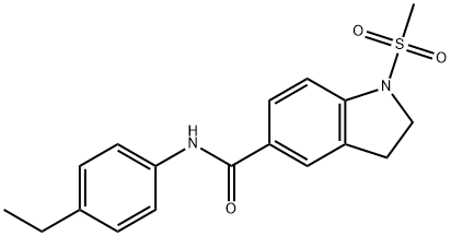 N-(4-ethylphenyl)-1-(methylsulfonyl)-5-indolinecarboxamide Struktur