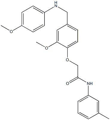 2-{2-methoxy-4-[(4-methoxyanilino)methyl]phenoxy}-N-(3-methylphenyl)acetamide Struktur