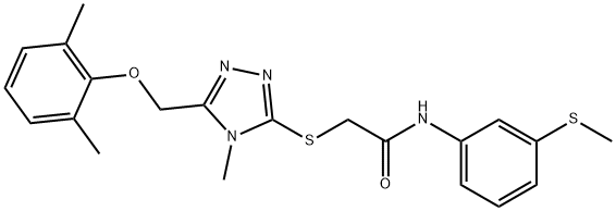 2-({5-[(2,6-dimethylphenoxy)methyl]-4-methyl-4H-1,2,4-triazol-3-yl}sulfanyl)-N-[3-(methylsulfanyl)phenyl]acetamide Struktur