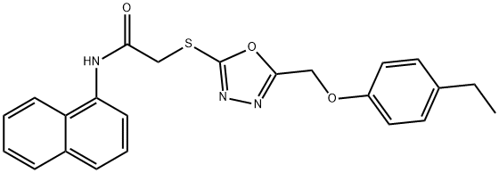 2-({5-[(4-ethylphenoxy)methyl]-1,3,4-oxadiazol-2-yl}sulfanyl)-N-(1-naphthyl)acetamide Struktur