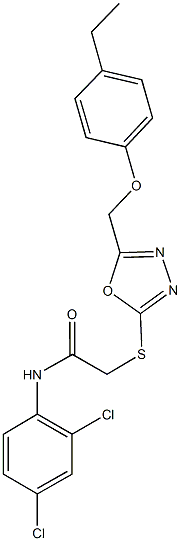 N-(2,4-dichlorophenyl)-2-({5-[(4-ethylphenoxy)methyl]-1,3,4-oxadiazol-2-yl}sulfanyl)acetamide Struktur