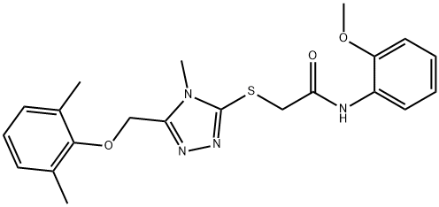 2-({5-[(2,6-dimethylphenoxy)methyl]-4-methyl-4H-1,2,4-triazol-3-yl}sulfanyl)-N-(2-methoxyphenyl)acetamide Struktur