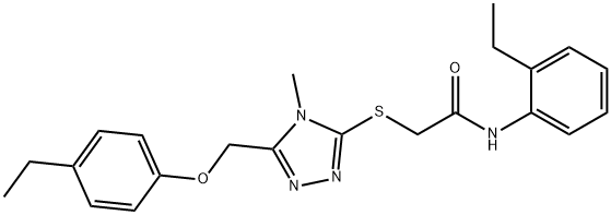 2-({5-[(4-ethylphenoxy)methyl]-4-methyl-4H-1,2,4-triazol-3-yl}sulfanyl)-N-(2-ethylphenyl)acetamide Struktur