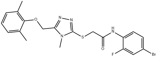 N-(4-bromo-2-fluorophenyl)-2-({5-[(2,6-dimethylphenoxy)methyl]-4-methyl-4H-1,2,4-triazol-3-yl}sulfanyl)acetamide Struktur