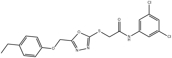 N-(3,5-dichlorophenyl)-2-({5-[(4-ethylphenoxy)methyl]-1,3,4-oxadiazol-2-yl}sulfanyl)acetamide Struktur