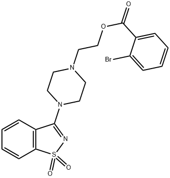 2-[4-(1,1-dioxido-1,2-benzisothiazol-3-yl)-1-piperazinyl]ethyl 2-bromobenzoate Struktur