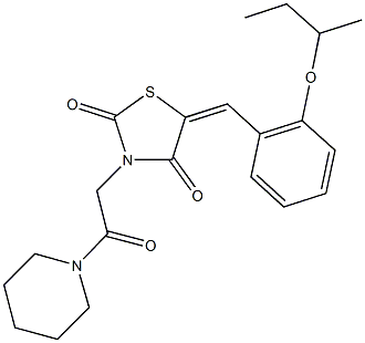 5-(2-sec-butoxybenzylidene)-3-[2-oxo-2-(1-piperidinyl)ethyl]-1,3-thiazolidine-2,4-dione Struktur