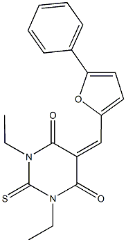 1,3-diethyl-5-[(5-phenyl-2-furyl)methylene]-2-thioxodihydro-4,6(1H,5H)-pyrimidinedione Struktur